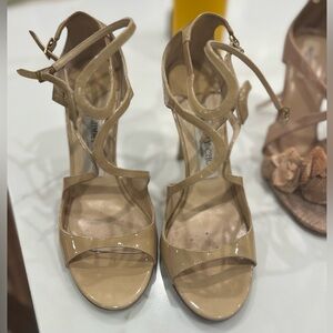 Jimmy Choo Azia patent leather tan! Fits like a size 8.5